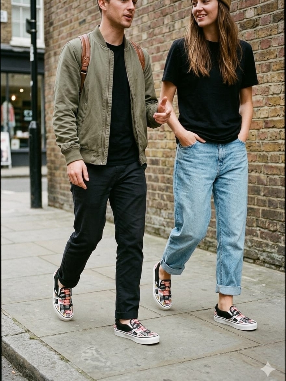 Vans Slip-On Sneakers - Black, White, Red